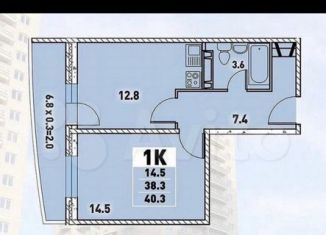 Продам 1-комнатную квартиру, 40.6 м2, Краснодар, Круговая улица, 4Вк5, ЖК Цветы