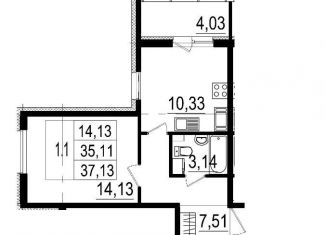 Продается однокомнатная квартира, 35.1 м2, Санкт-Петербург, проспект Будённого, 23к5, ЖК Солнечный Город