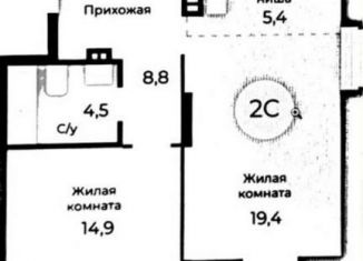 Продаю 2-комнатную квартиру, 54.9 м2, Новосибирск, Дачная улица, 42, ЖК Топаз