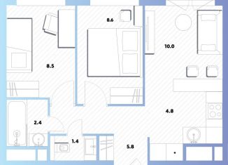 Продается 2-ком. квартира, 41.5 м2, Москва, Окская улица, 7А, метро Окская