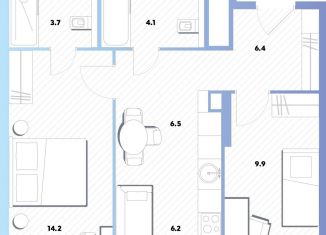 Двухкомнатная квартира на продажу, 51 м2, Москва, Окская улица, 7А, метро Окская