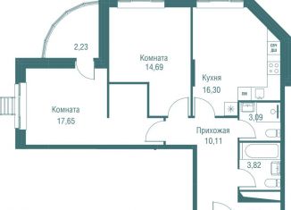 Продается 2-комнатная квартира, 70.4 м2, Одинцово, Северная улица, 5к2, ЖК Одинбург