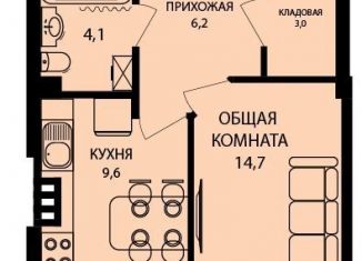 Однокомнатная квартира на продажу, 40.8 м2, Новочеркасск, улица Островского