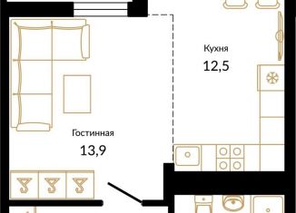 Продается однокомнатная квартира, 39 м2, посёлок городского типа Сириус, улица Акаций, 34к6