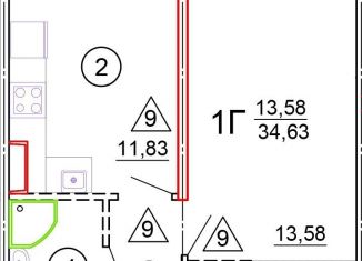 Продаю однокомнатную квартиру, 34.6 м2, Тверь, Медовая улица, 6к3, ЖК Медовый