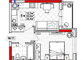 Продается 1-ком. квартира, 35.4 м2, Нижний Новгород, Автозаводский район