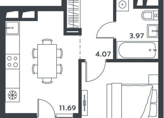 Однокомнатная квартира на продажу, 31.9 м2, поселок Отрадное