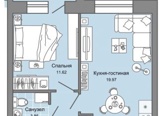 1-комнатная квартира на продажу, 41 м2, Ульяновск, ЖК Дивный Сад