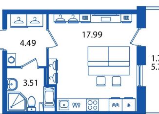 Продаю квартиру студию, 27.5 м2, Санкт-Петербург, проспект Авиаконструкторов, 63, ЖК Полис Приморский