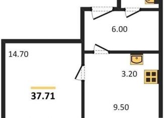 Продается однокомнатная квартира, 37.7 м2, Новосибирск, Озёрная улица, ЖК Крымский