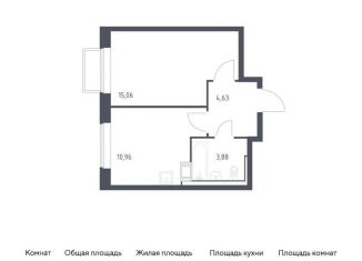 Продажа 1-комнатной квартиры, 34.5 м2, посёлок Мирный, жилой комплекс Томилино Парк, к6.1