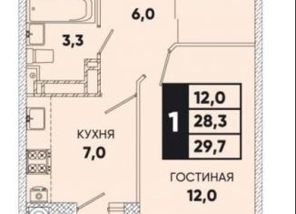 Продам однокомнатную квартиру, 29.7 м2, Ростов-на-Дону, Берберовская улица, 24, Пролетарский район