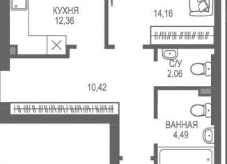 2-комнатная квартира на продажу, 58.7 м2, Крым