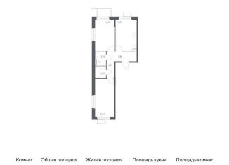 Продажа двухкомнатной квартиры, 57.4 м2, Химки, жилой комплекс Квартал Ивакино, к2