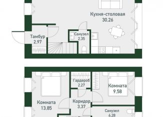 Продаю двухкомнатную квартиру, 74.7 м2, Свердловская область