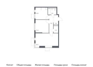 Двухкомнатная квартира на продажу, 59.1 м2, Московская область, жилой комплекс Горки Парк, 6.1