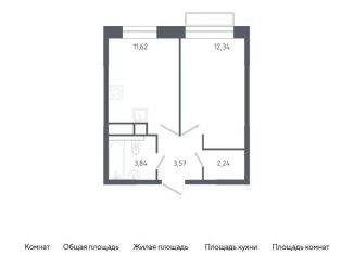 Продается однокомнатная квартира, 33.6 м2, Балашиха, жилой квартал Новоград Павлино, к6