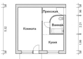 Продается 1-комнатная квартира, 38 м2, село Архангельское, Комсомольская улица, 16А