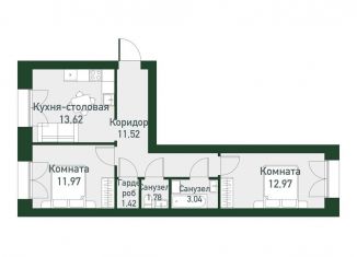 Продам 2-ком. квартиру, 56.6 м2, Екатеринбург