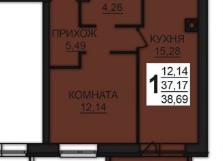 Продажа 1-ком. квартиры, 38.7 м2, деревня Дерябиха, деревня Дерябиха, 81