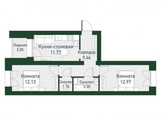 Продается 2-ком. квартира, 54.2 м2, Екатеринбург
