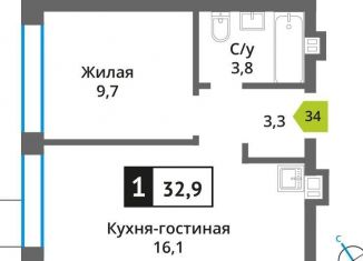 Продается 1-ком. квартира, 32.9 м2, Красногорск
