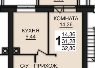 Продается 1-комнатная квартира, 32.8 м2, Ивановская область, деревня Дерябиха, 81