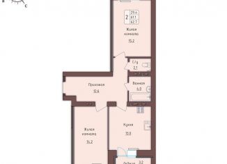 Продам 2-комнатную квартиру, 62.7 м2, Орловская область