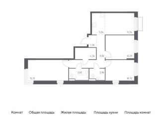 Продам трехкомнатную квартиру, 76.5 м2, поселение Филимонковское, жилой комплекс Квартал Марьино, к2