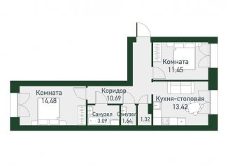 Продам 2-комнатную квартиру, 54 м2, Екатеринбург, метро Чкаловская