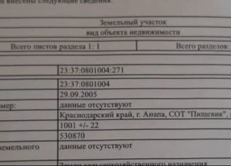 Продам земельный участок, 10 сот., СОТ Пищевик, 12-й проезд, 732