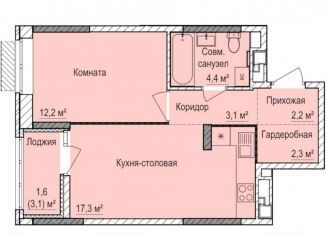 1-ком. квартира на продажу, 41.5 м2, Ижевск, Индустриальный район