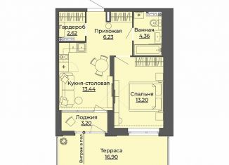 Продам 1-комнатную квартиру, 56.8 м2, Екатеринбург, улица Блюхера, 26, метро Машиностроителей