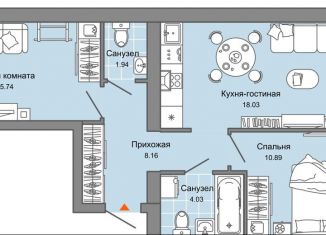 Продаю трехкомнатную квартиру, 61 м2, Ульяновск, жилой комплекс Город Новаторов, 1