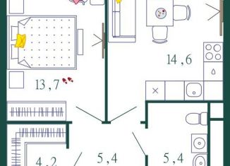 Продажа двухкомнатной квартиры, 43.3 м2, Москва, 1-я очередь, к4, ЖК Шагал