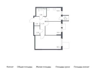 Продаю двухкомнатную квартиру, 53.4 м2, Московская область, жилой комплекс Мытищи Парк, к5