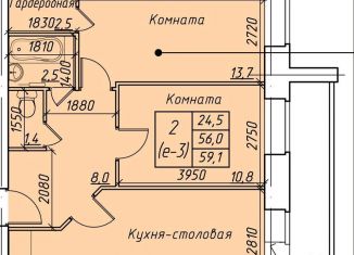 Продаю 2-комнатную квартиру, 59.1 м2, Вологодская область