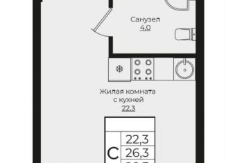 Продажа квартиры студии, 28.3 м2, Краснодар, жилой комплекс Европа Клубный Квартал 6, лит5, Прикубанский округ