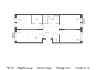 Продажа 3-ком. квартиры, 79.7 м2, Московская область
