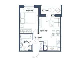 Продается 2-ком. квартира, 35.1 м2, Москва, жилой комплекс Светлый Мир Станция Л, к8, метро Братиславская