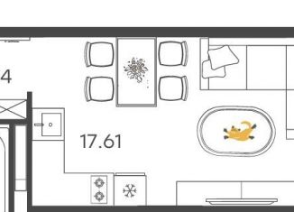 Продам 1-комнатную квартиру, 80.5 м2, Ульяновская область, улица Александра Невского, 4Бк3