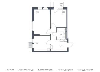 Продается двухкомнатная квартира, 50.3 м2, Московская область