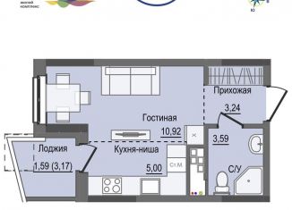 Продажа квартиры студии, 24.3 м2, Ижевск, жилой комплекс Рио, 2