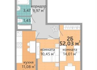 Продам 2-комнатную квартиру, 52 м2, Екатеринбург, ЖК Добрый