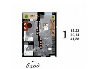 1-комнатная квартира на продажу, 41.6 м2, Воронеж, улица Антонова-Овсеенко, 35С