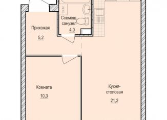Продажа однокомнатной квартиры, 40.7 м2, село Первомайский