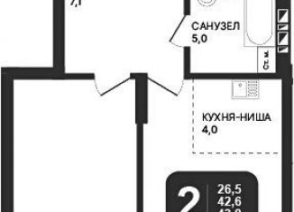 Продаю двухкомнатную квартиру, 42.6 м2, Новосибирск, ЖК Никольский Парк