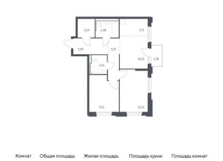 Продажа двухкомнатной квартиры, 61.8 м2, Тюмень, жилой комплекс Чаркова 72, 1.4