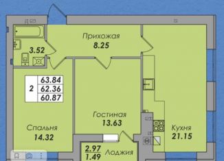 Продажа двухкомнатной квартиры, 64 м2, Калининград, Минусинская улица, 5