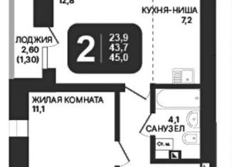 Продам двухкомнатную квартиру, 45 м2, Новосибирск, ЖК Никольский Парк